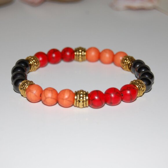 Gemstone Bracelet,Multicolor Stone Beads,Magnetic Beads - Picture 3 of 3